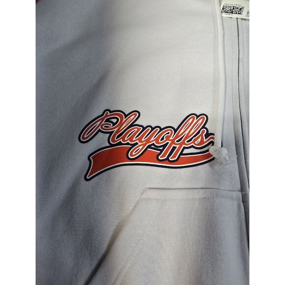 Womens H&M Divided Hoodie White & Orange Full Zip Size Medium Embroidered NWT - Picture 6 of 10